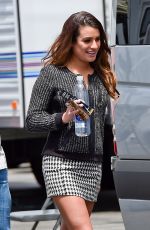 LEA MICHELE on the Set of Glee in Los Angeles
