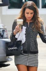LEA MICHELE on the Set of Glee in Los Angeles