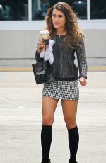 LEA MICHELE on the Set of Glee in Los Angeles