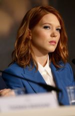 LEA SEYDOUX at Saint Laurent Press Conference at Cannes Film Festival