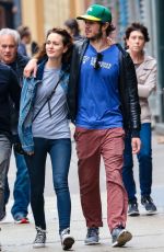 LEIGHTON MEESTER and Adam Brody Out and About in New York