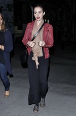 LILY COLLINS Arrives at a Movie Theatre in Hollywood