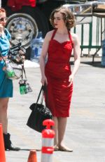 LILY COLLINS at a Set of Untitled Warren Beatty Movie in Los Angeles