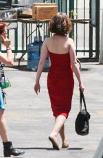 LILY COLLINS at a Set of Untitled Warren Beatty Movie in Los Angeles