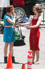 LILY COLLINS at a Set of Untitled Warren Beatty Movie in Los Angeles