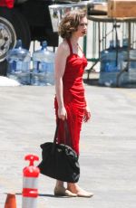 LILY COLLINS at a Set of Untitled Warren Beatty Movie in Los Angeles