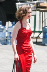 LILY COLLINS at a Set of Untitled Warren Beatty Movie in Los Angeles
