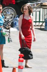 LILY COLLINS at a Set of Untitled Warren Beatty Movie in Los Angeles
