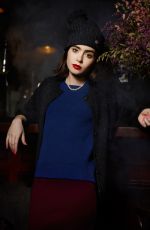 LILY COLLINS at Karl Lagerfeld Photoshoot for Barrie Autumn/Winter 2014 Collection