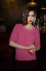 LILY COLLINS at Karl Lagerfeld Photoshoot for Barrie Autumn/Winter 2014 Collection