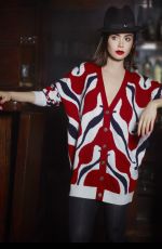 LILY COLLINS at Karl Lagerfeld Photoshoot for Barrie Autumn/Winter 2014 Collection