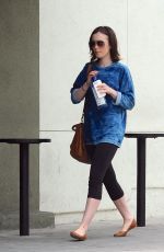 LILY COLLINS in Leggings Leaves a Gym in West Hollywood 2205