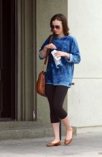LILY COLLINS in Leggings Leaves a Gym in West Hollywood 2205