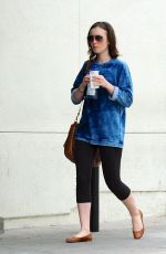 LILY COLLINS in Leggings Leaves a Gym in West Hollywood 2205