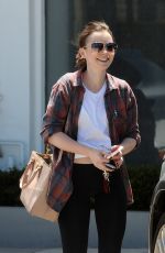 LILY COLLINS in Leggings Leaves a Gym in West Hollywood