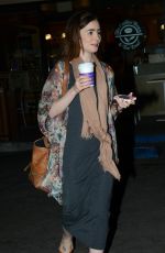 LILY COLLINS Out for Coffee in Los Angeles