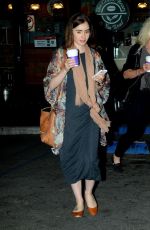 LILY COLLINS Out for Coffee in Los Angeles