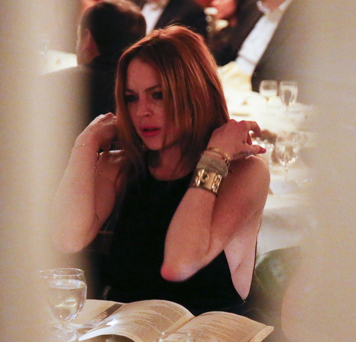 LINDSAY LOHAN at a Restaurant in New York LINDSAY LOHAN at a Restaurant in New York