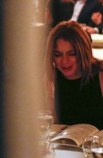 LINDSAY LOHAN at a Restaurant in New York