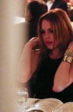 LINDSAY LOHAN at a Restaurant in New York