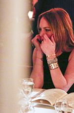 LINDSAY LOHAN at a Restaurant in New York