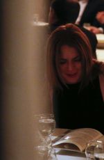 LINDSAY LOHAN at a Restaurant in New York