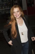 LINDSAY LOHAN Leaves Chiltern Firehouse in London