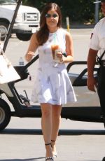 LUCY HALE on the Set of Extra in Universal City