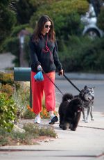 MILA KUNIS Walks Her Dogs Out in Los Angeles