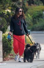 MILA KUNIS Walks Her Dogs Out in Los Angeles