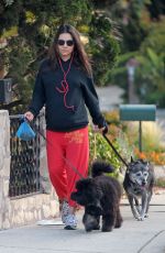 MILA KUNIS Walks Her Dogs Out in Los Angeles