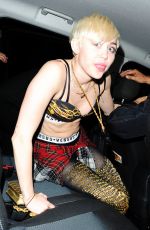 MILEY CYRUS Leaves Madam Jojo Nightclub in London