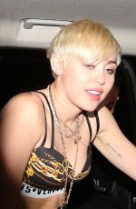 MILEY CYRUS Leaves Madam Jojo Nightclub in London