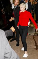MILEY CYRUS Leaving Sporting Club in Monte Carlo