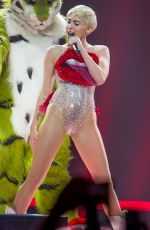 MILEY CYRUS Performs at Bangerz Tour in Lyon