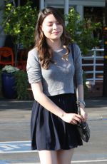 MIRAMNDA COSGROVE in Skirt Leaves Fred Segal in West Hollywood