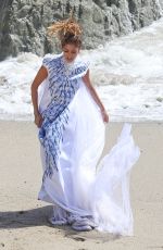 NICOLE SCHERZINGER in the Set of Her New Music Video at Malibu Beach