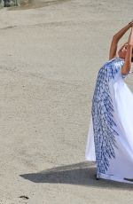 NICOLE SCHERZINGER in the Set of Her New Music Video at Malibu Beach