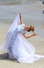 NICOLE SCHERZINGER in the Set of Her New Music Video at Malibu Beach