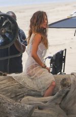 NICOLE SCHERZINGER in the Set of Her New Music Video at Malibu Beach
