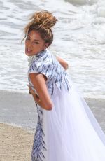 NICOLE SCHERZINGER in the Set of Her New Music Video at Malibu Beach