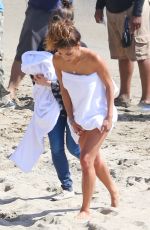 NICOLE SCHERZINGER in the Set of Her New Music Video at Malibu Beach