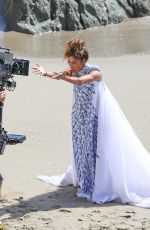 NICOLE SCHERZINGER in the Set of Her New Music Video at Malibu Beach