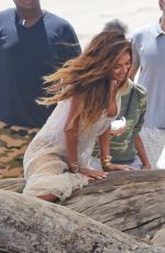 NICOLE SCHERZINGER in the Set of Her New Music Video at Malibu Beach