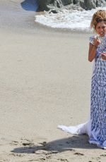 NICOLE SCHERZINGER in the Set of Her New Music Video at Malibu Beach