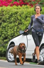 NIKKI REED Out for Jogging with Her Dogs in Los Angeles