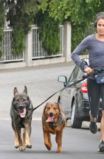 NIKKI REED Out for Jogging with Her Dogs in Los Angeles
