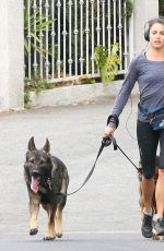 NIKKI REED Out for Jogging with Her Dogs in Los Angeles
