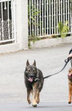 NIKKI REED Out for Jogging with Her Dogs in Los Angeles