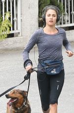 NIKKI REED Out for Jogging with Her Dogs in Los Angeles